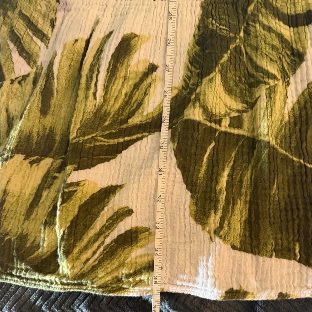 H&M Tropical Leaf Print Midi Dress 🌿 Green & White Size M - Picture 14 of 16